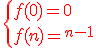 3$ \red \{f(0)=0\\f(n)=2^{n-1}